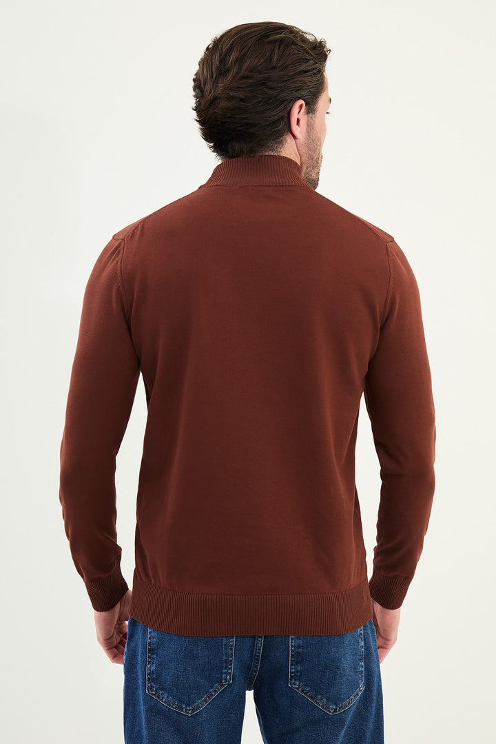 Knitted Mock Neck Sweater β Tile