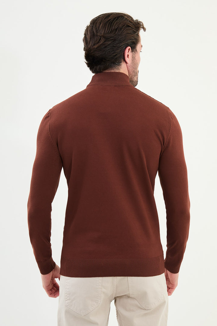 Classic Patterned Turtleneck - Tile