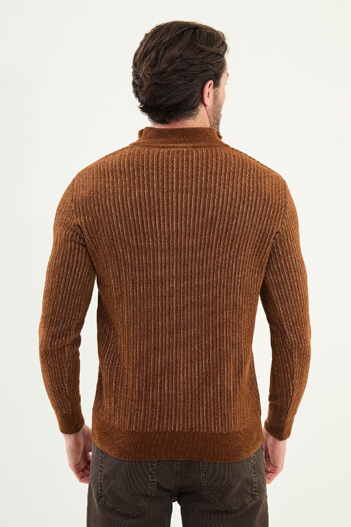 Ribbed Half-Zip Sweater - Tile