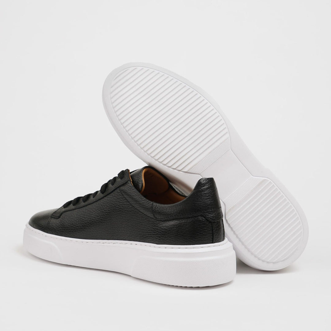 POOL SOLE LEATHER SNEAKERS SHOES - BLACK