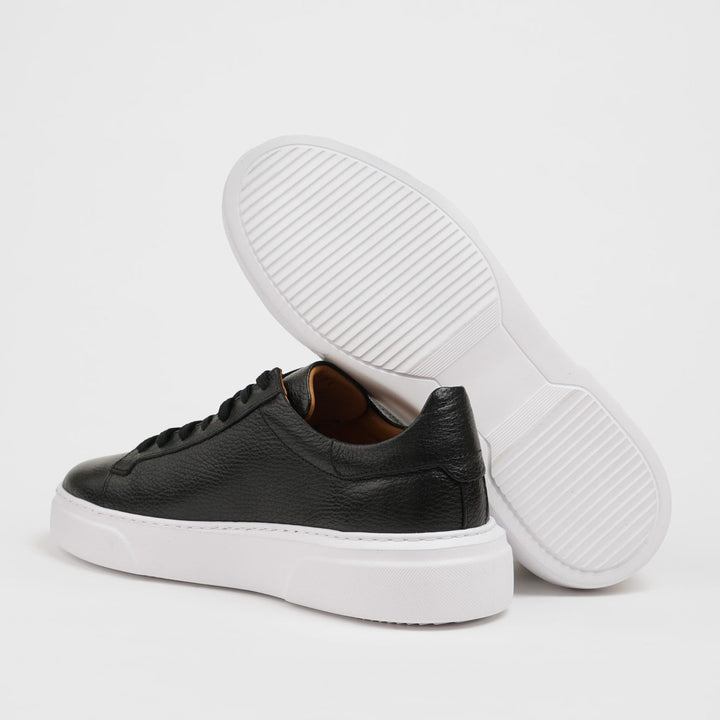POOL SOLE LEATHER SNEAKERS SHOES - BLACK
