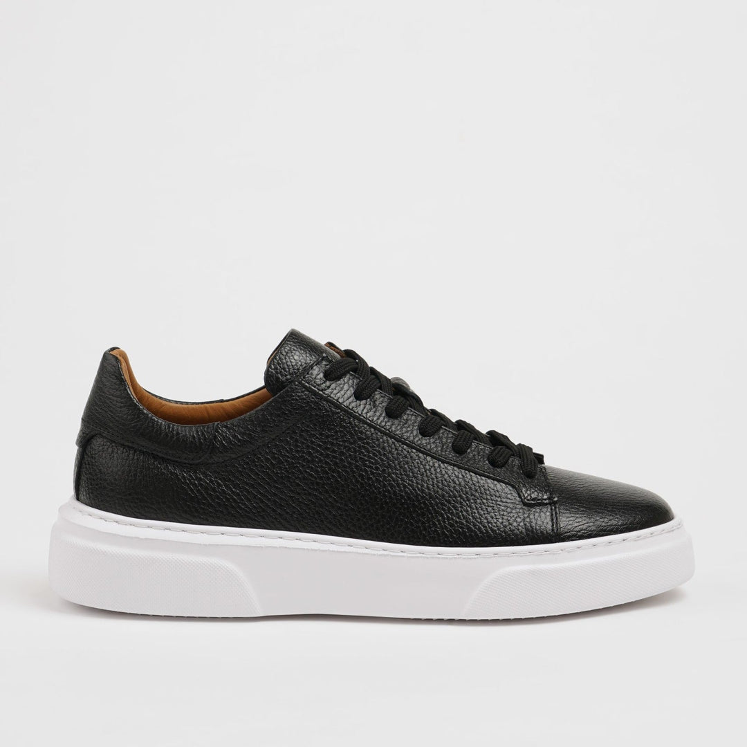 POOL SOLE LEATHER SNEAKERS SHOES - BLACK