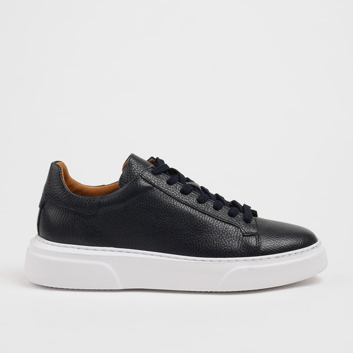 POOL SOLE LEATHER SNEAKERS SHOES - NAVY BLUE