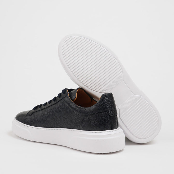 POOL SOLE LEATHER SNEAKERS SHOES - NAVY BLUE