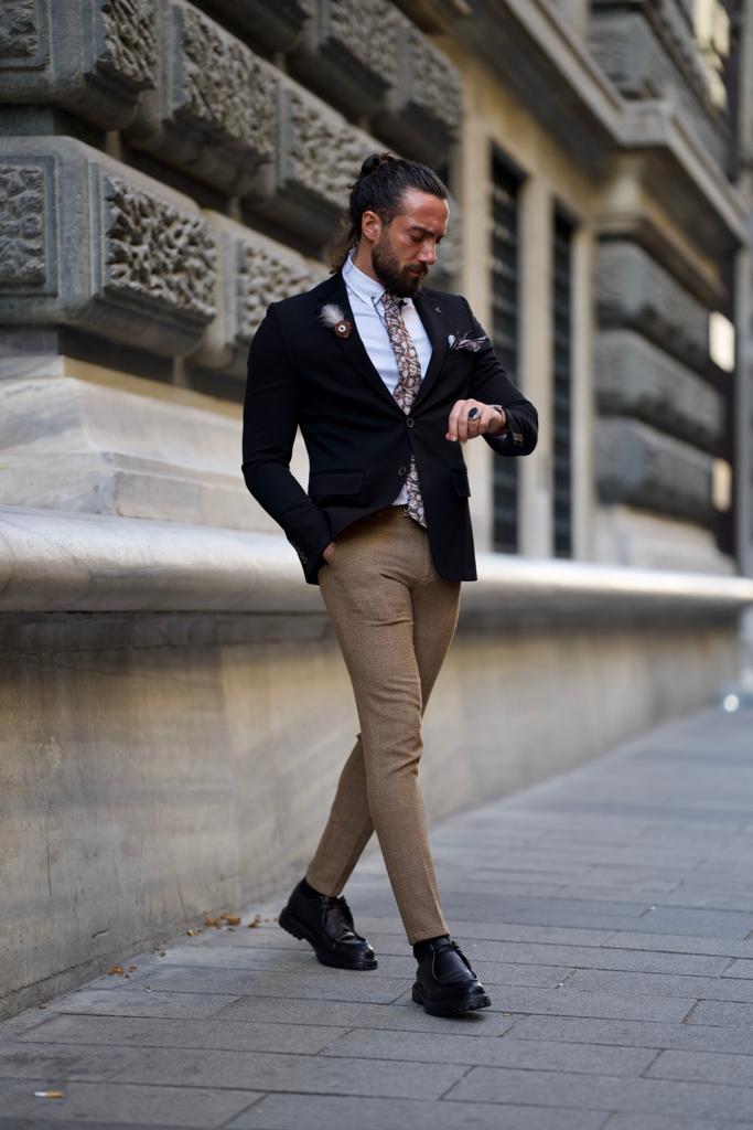 Brown Blazer Black Pants Brown Blazer Tan Jacket Black Pants Slim