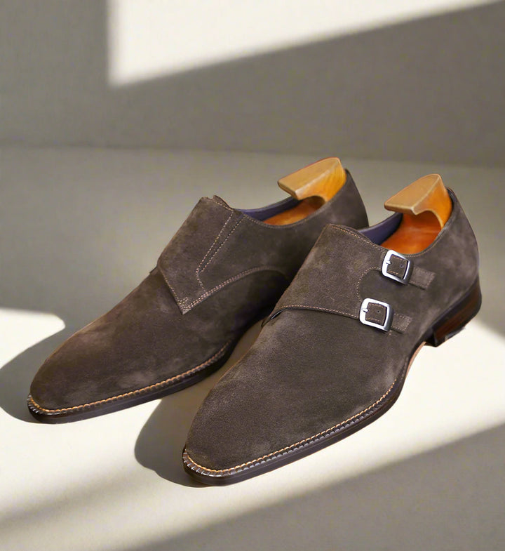 The Suede Monkstrap - Coffee