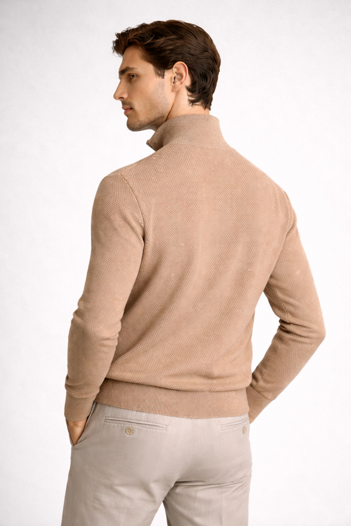Premium Wool Quarter-Zip Knit Sweater