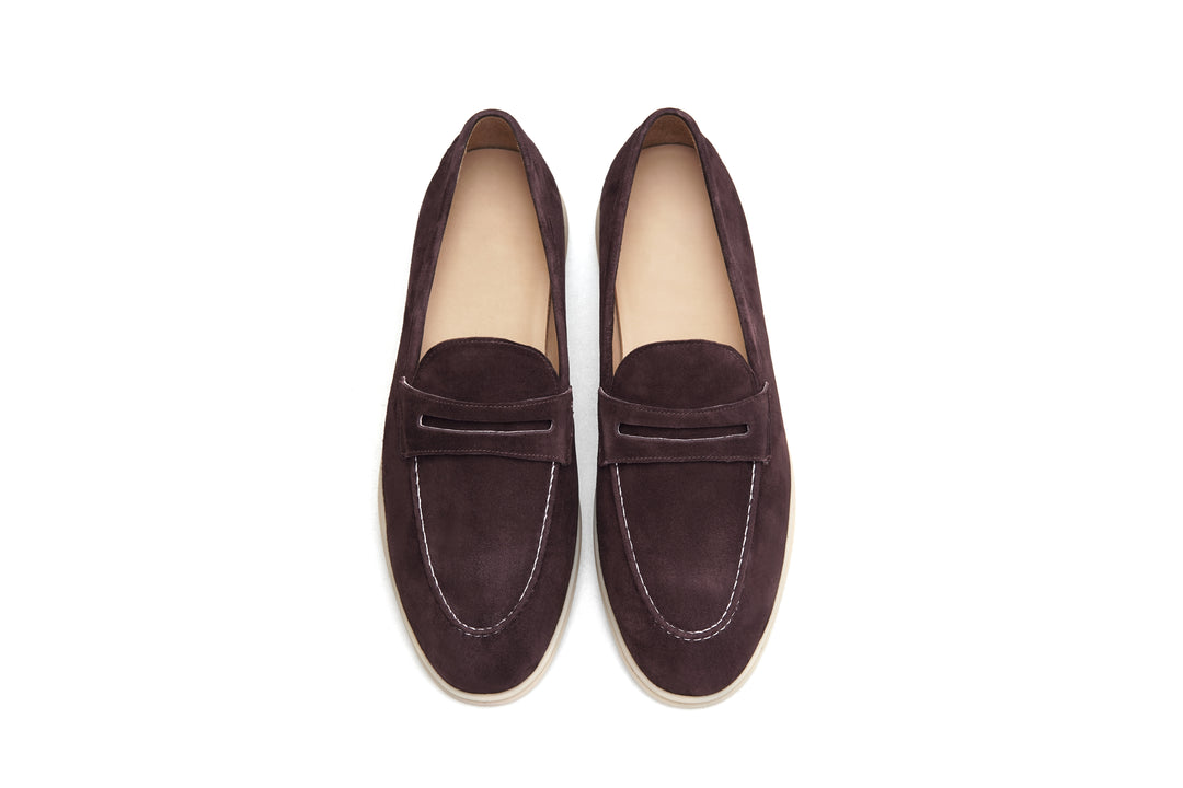 Espresso Suede Penny Loafers