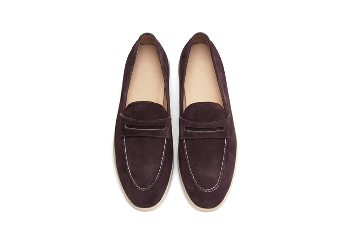 Espresso Suede Penny Loafers