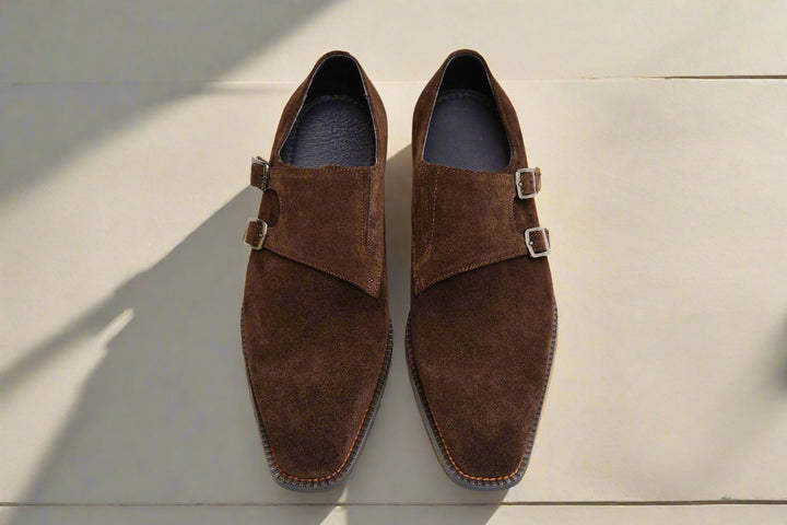 The Suede Monkstrap - Coffee