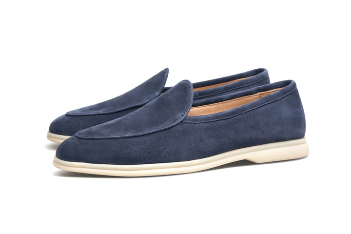 Navy Blue Suede Loafer