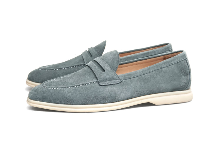 Pale Cyan Mist Penny Loafers