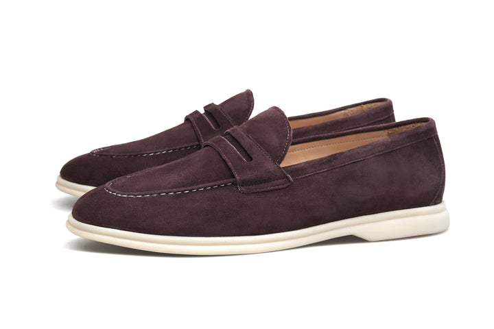 Espresso Suede Penny Loafers