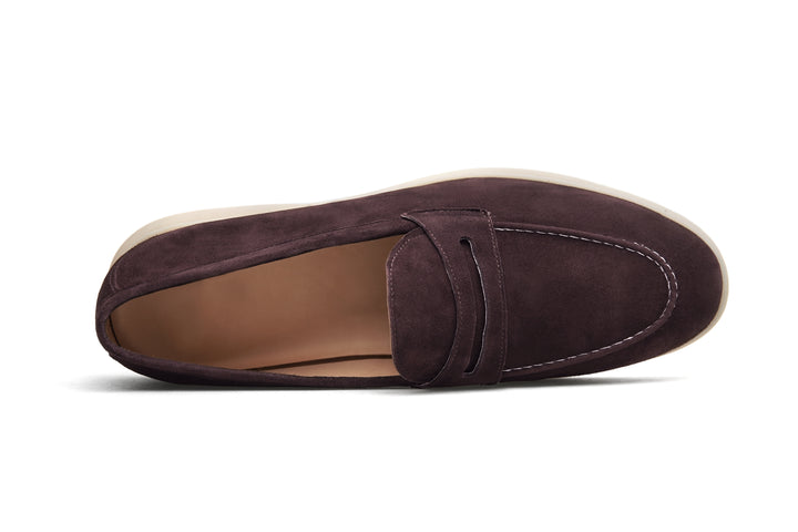 Espresso Suede Penny Loafers