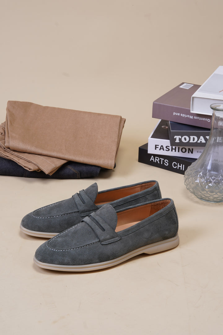 Pale Cyan Mist Penny Loafers