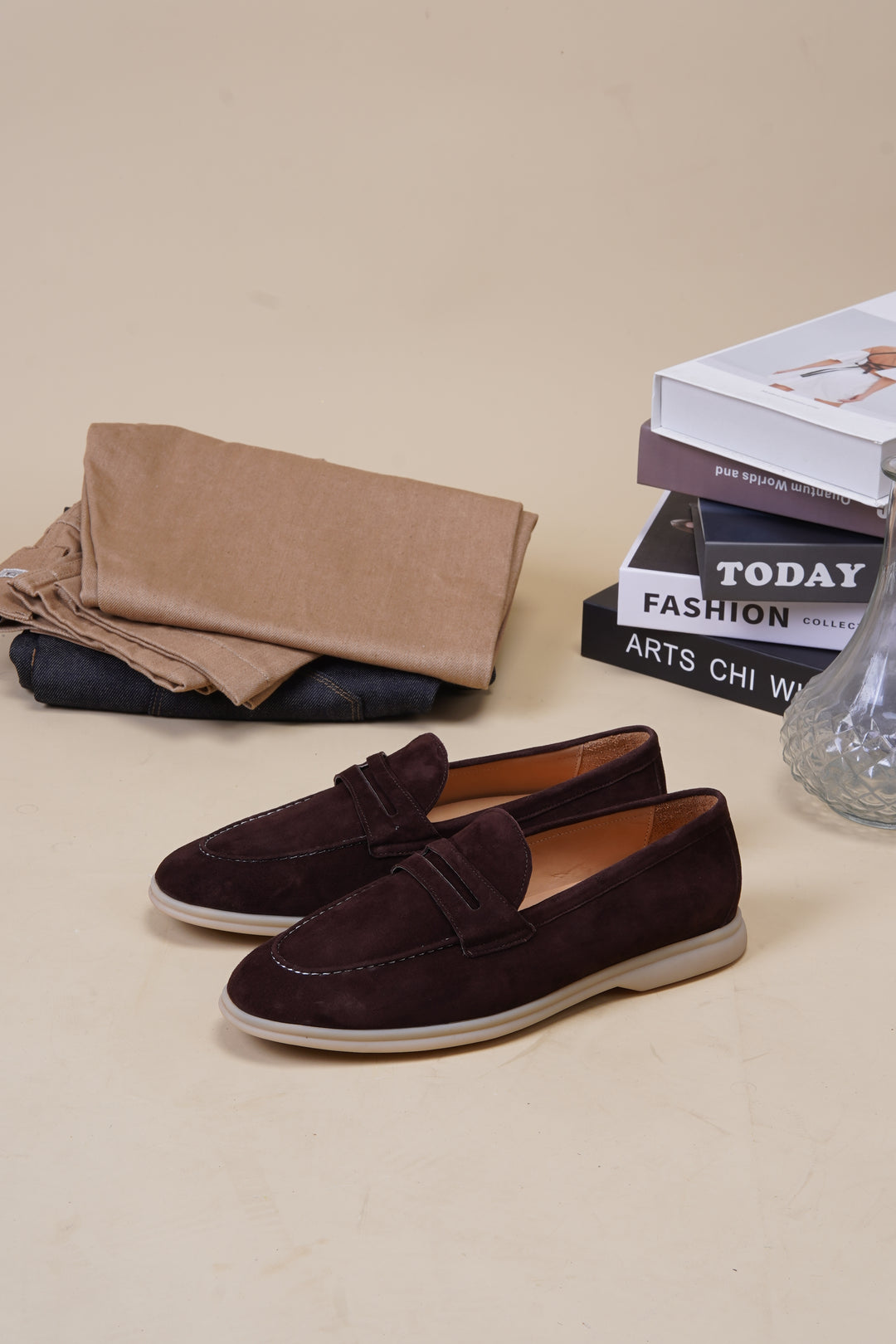 Espresso Suede Penny Loafers