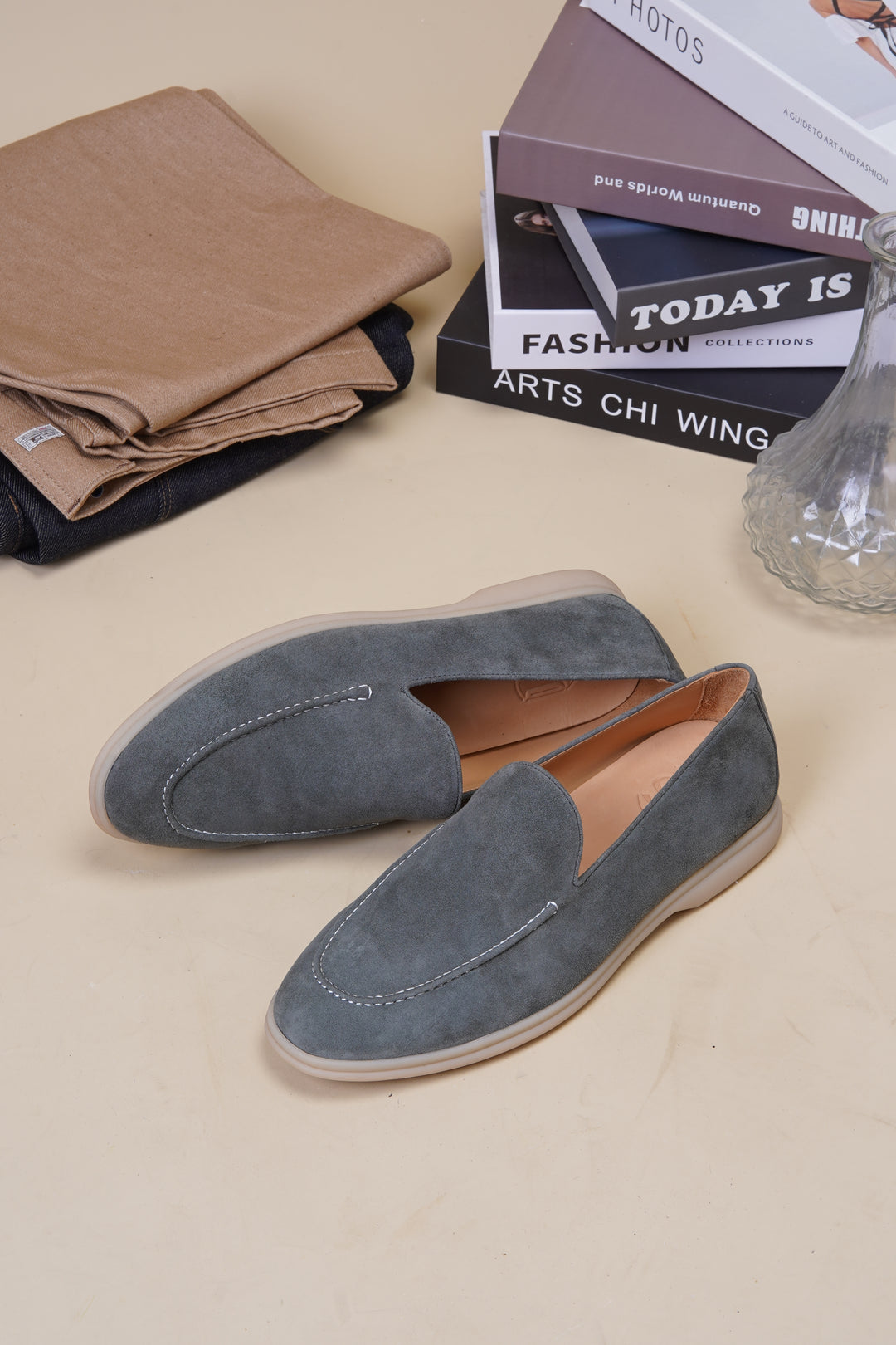 Sage Grey Suede Loafer