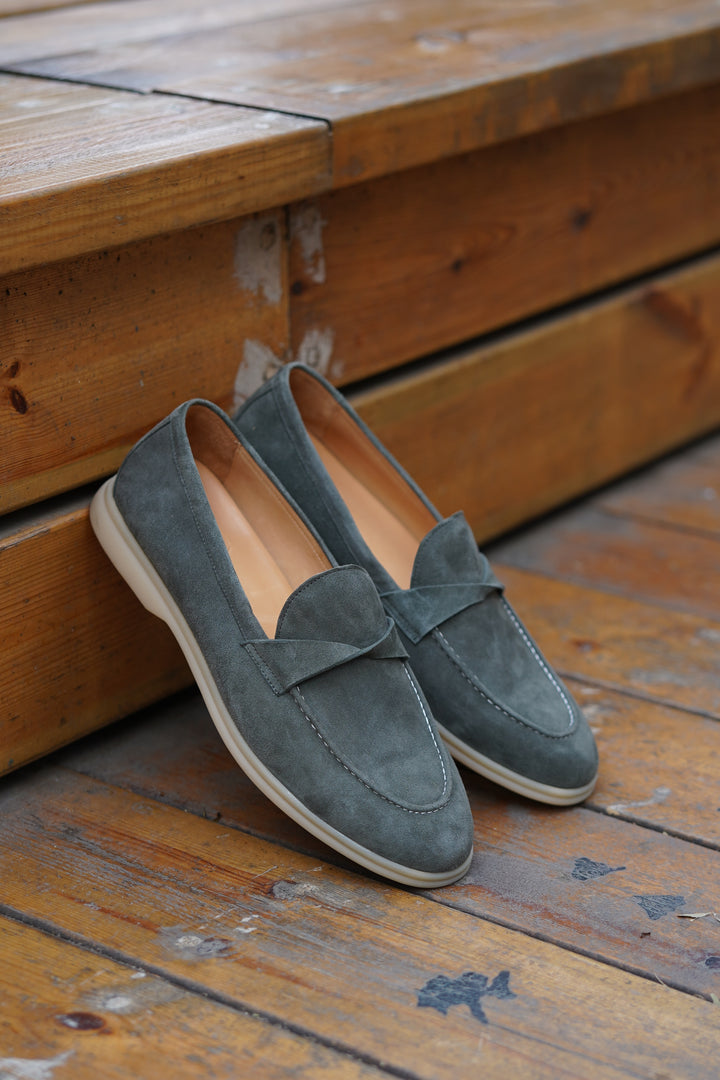Sage Twist Suede Loafer