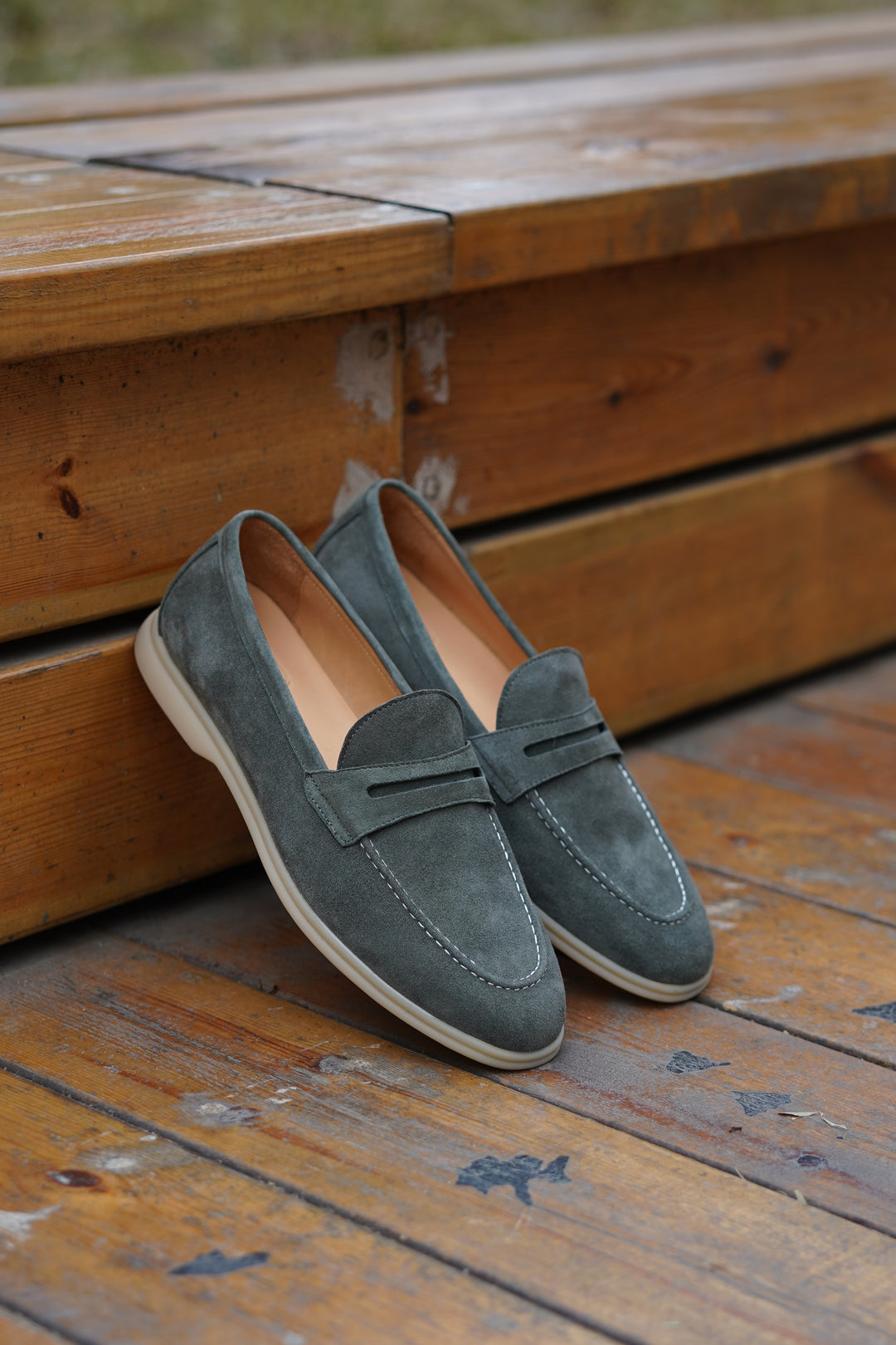 Pale Cyan Mist Penny Loafers