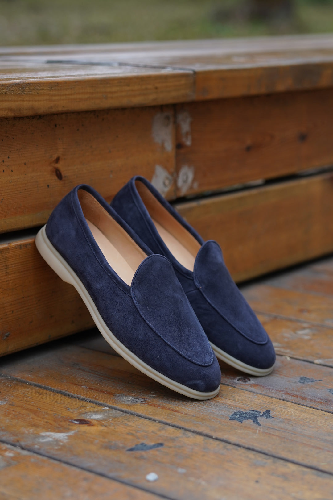 Navy Blue Suede Loafer
