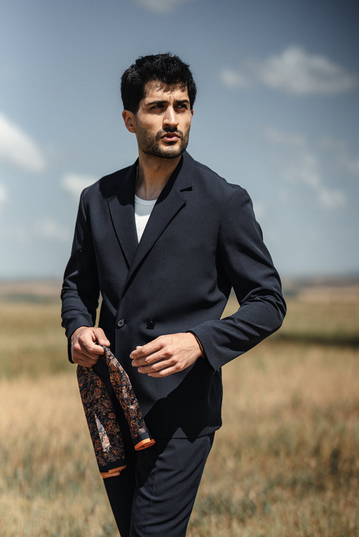 Special Design Comfortable Suit - NAVY BLUE