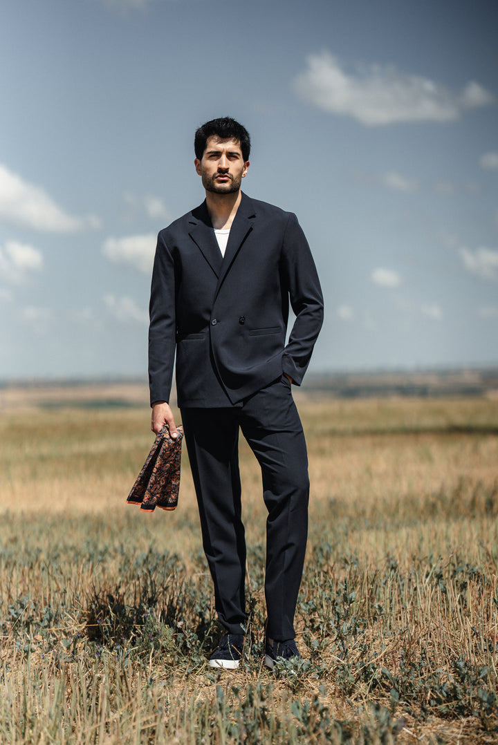 Special Design Comfortable Suit - NAVY BLUE