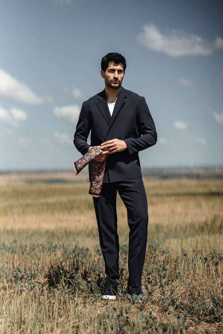 Special Design Comfortable Suit - NAVY BLUE