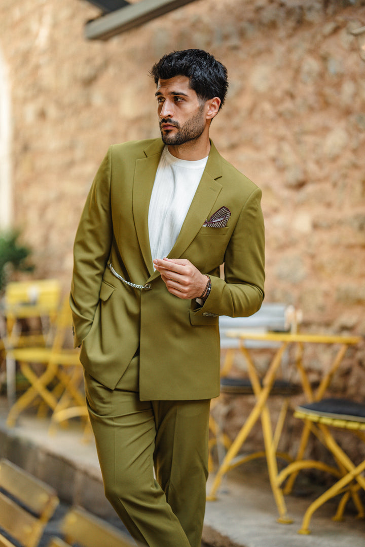 SPECIAL DESIGN CHAIN DETAILED SUIT - GREEN