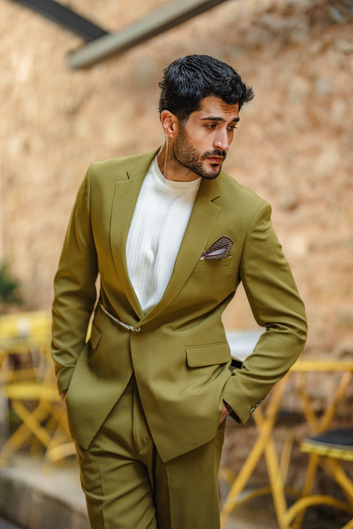 SPECIAL DESIGN CHAIN DETAILED SUIT - GREEN