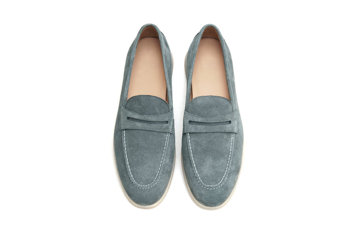 Pale Cyan Mist Penny Loafers