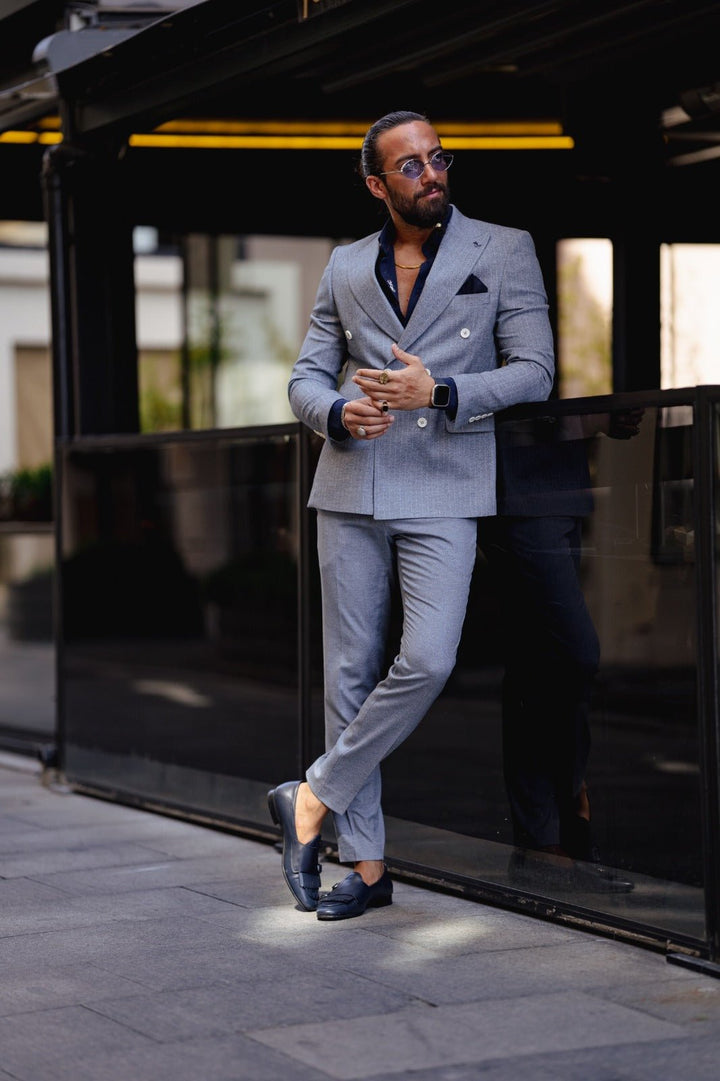 The Executive Double Suit – Navy