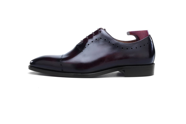 AFLOIR Cap Toe Oxford side view in leather