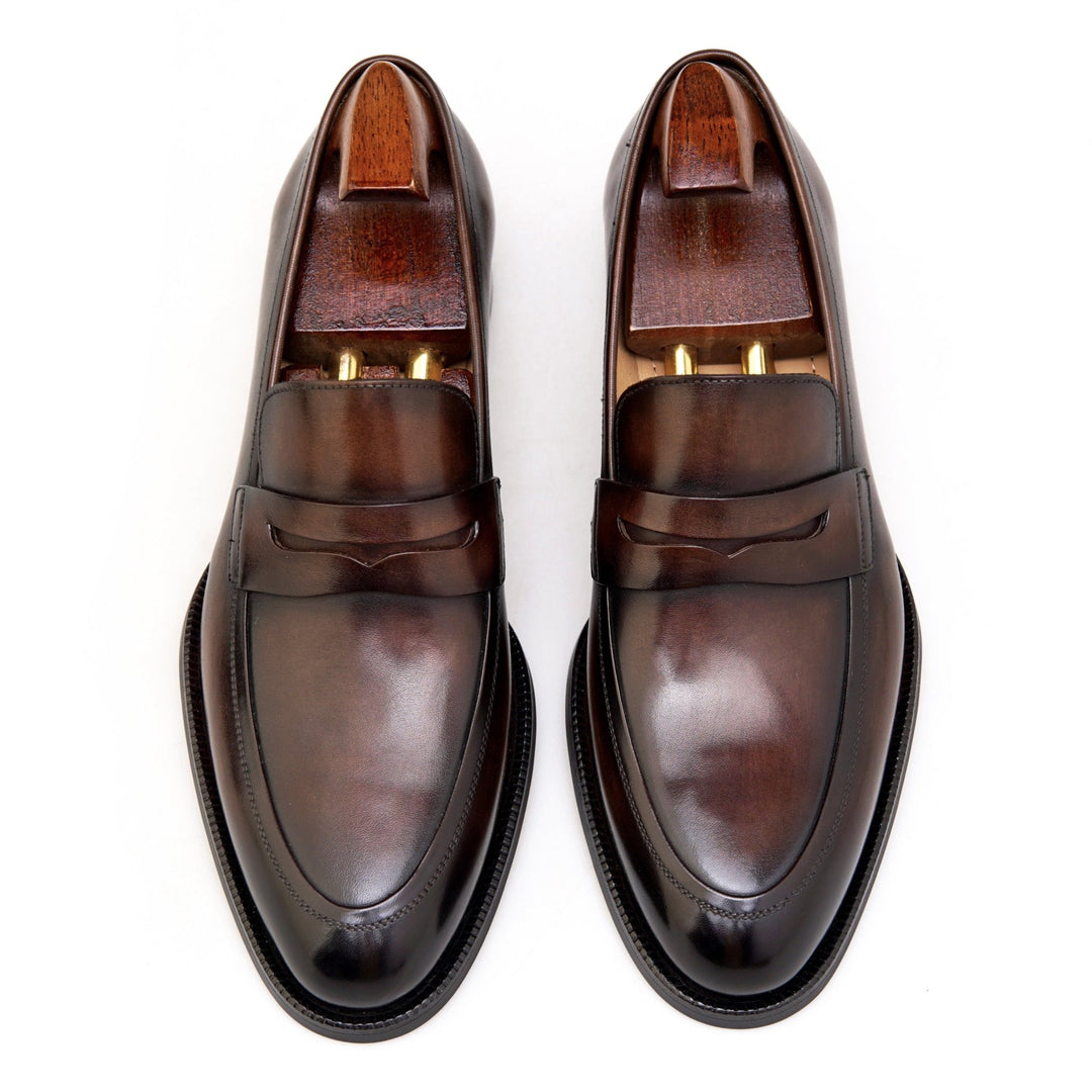 Penny Loafers Men | Handmade Italian Leather Dress Shoes Dark Brown / EU 41/US 8/UK 7.5 Penny Loafers Men | Handmade Italian Leather Dress Shoes Dark Brown / EU 41/US 8/UK 7.5