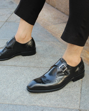 Wingtip Monkstrap Dress Shoes | Handmade Italian Leather  display picture 2