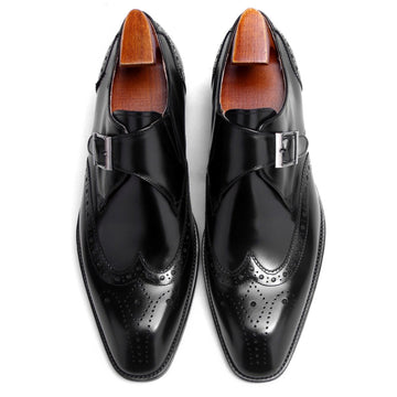 Wingtip Monkstrap Dress Shoes | Handmade Italian Leather  display picture 1