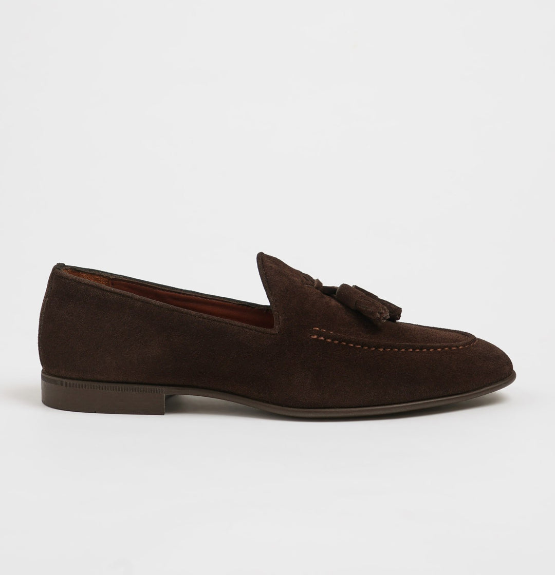 SPECIAL DESIGN TASSEL DETAIL SUEDE LOAFER SHOES - BROWN