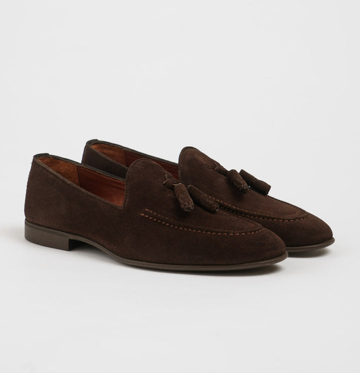 SPECIAL DESIGN TASSEL DETAIL SUEDE LOAFER SHOES - BROWN