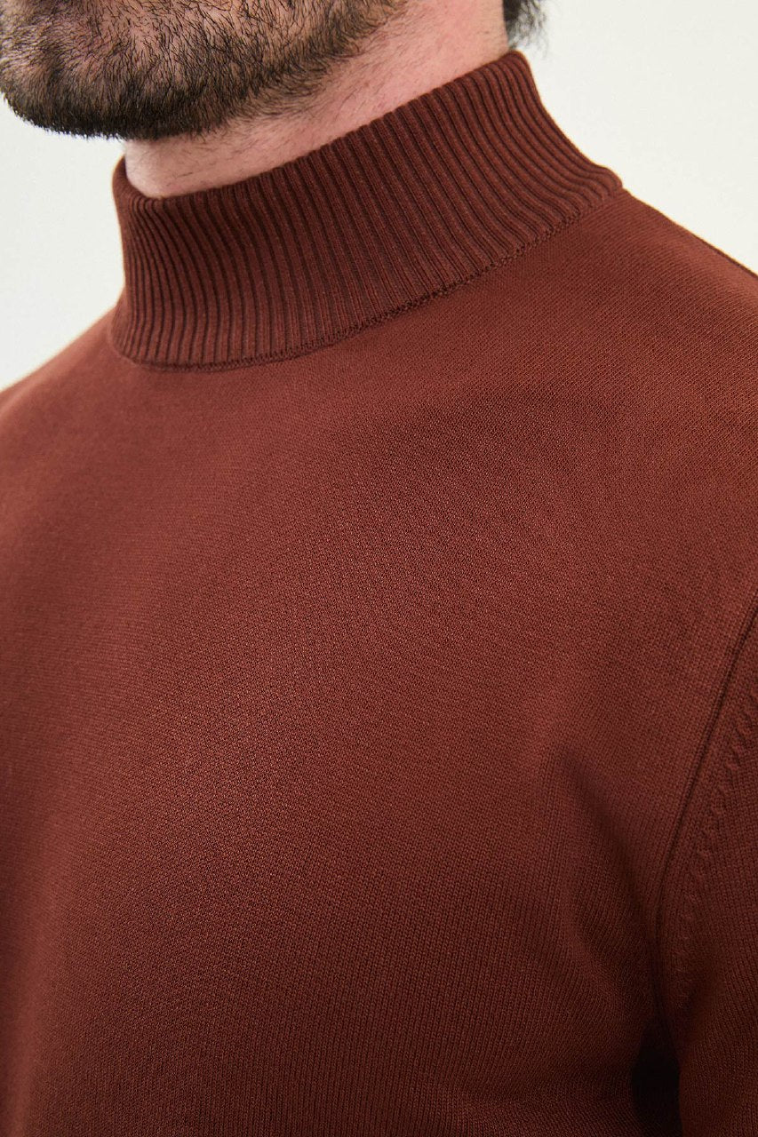 Knitted Mock Neck Sweater – Tile