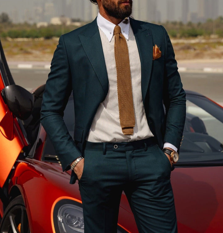 The Luxe Detail Suit – Green Gold