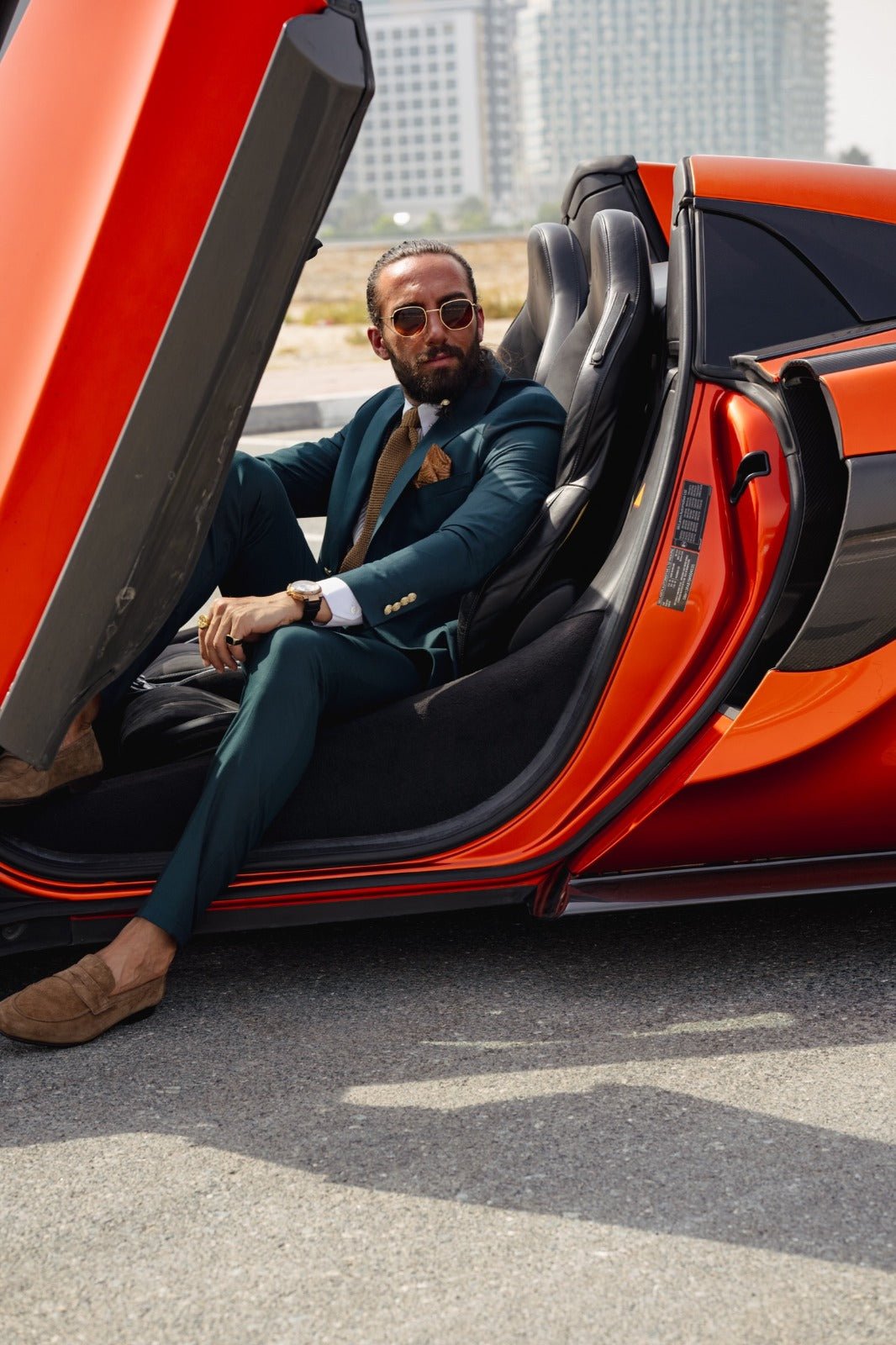 The Luxe Detail Suit – Green Gold
