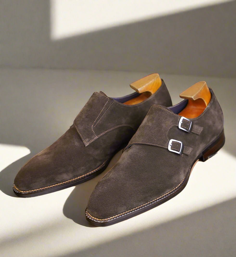 The Suede Monkstrap - Coffee