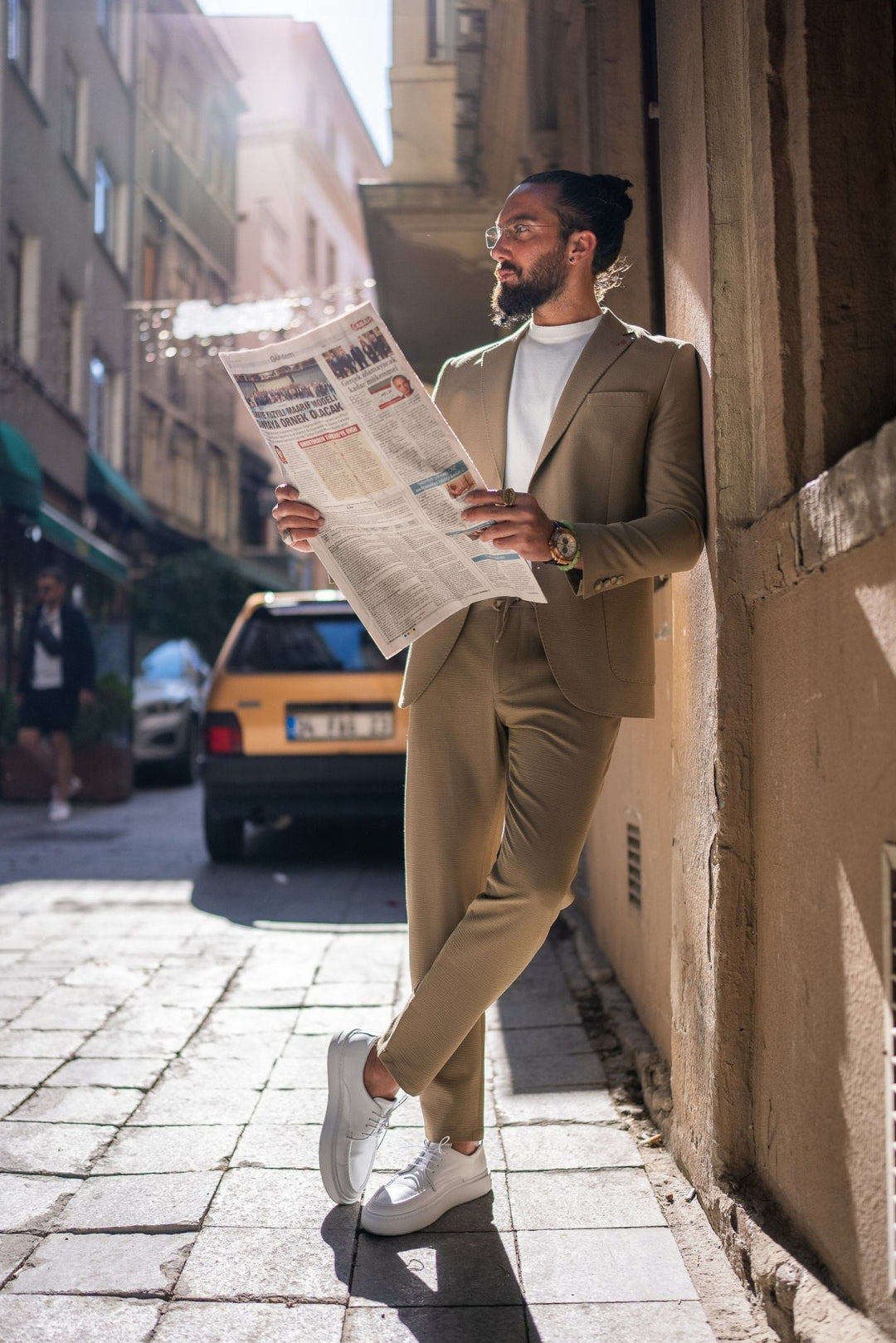 WOVEN FABRIC SPORTS MONO COLLAR SUIT