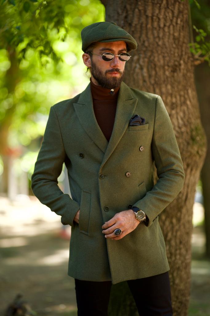 Double-breasted Cachet Coat -  Khaki