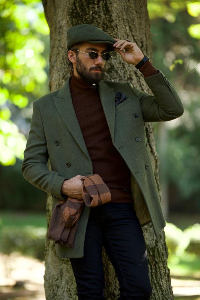 Double-breasted Cachet Coat -  Khaki