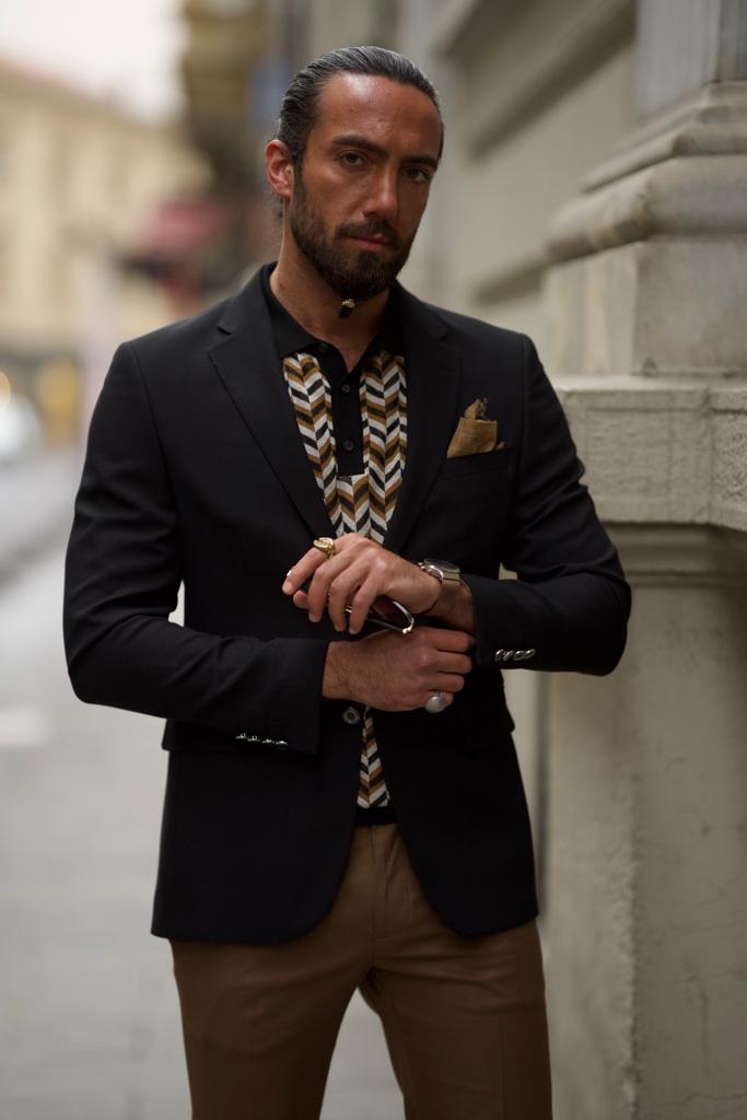 Thin Half Lined Bleazer Jacket-Black